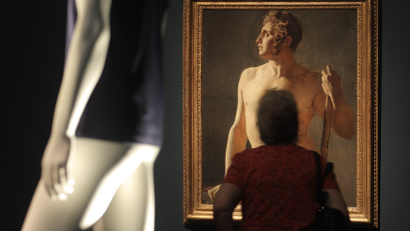 A visitor ponders nude art at the Leopold museum.