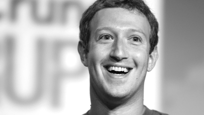black and white Mark Zuckerberg