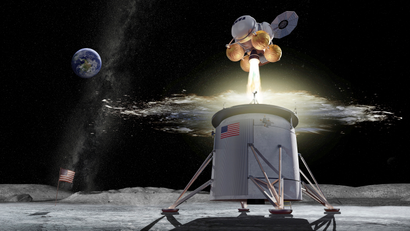 How NASA envisioned the moon lander working out.