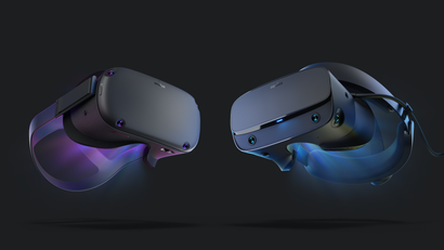 Facebook's Oculus Quest and Rift S virtual reality headsets.
