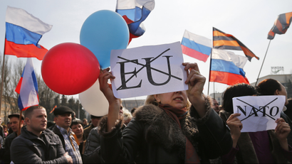 Ukraine demonstrators against EU