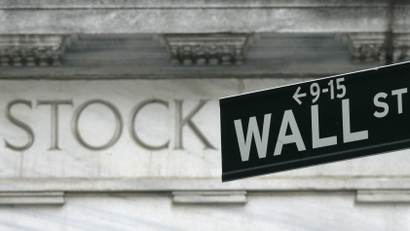 A Wall Street street sign outside the New York Stock Exchange