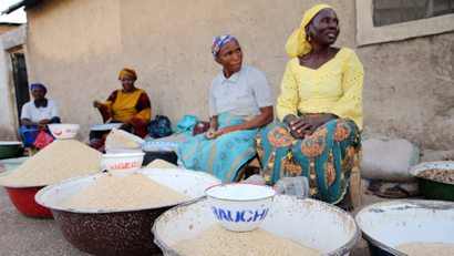 Women selling rice are seen at a local market in Bauchi, Nigeria March 2, 2017. Picture taken March 2, 2017.