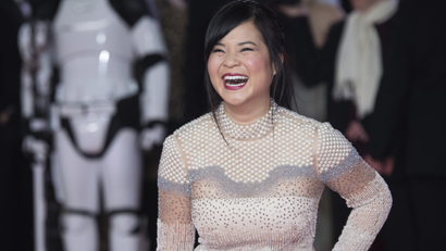 Kelly Marie Tran poses for photographers upon arrival at the premiere of the film 'Star Wars: The Last Jedi' in London, Tuesday, Dec. 12th, 2017.
