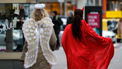 angel and devil costumes