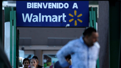 welcome sign at Wal-Mart store in Mexico