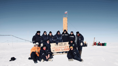 Russian researchers in Antarctica.