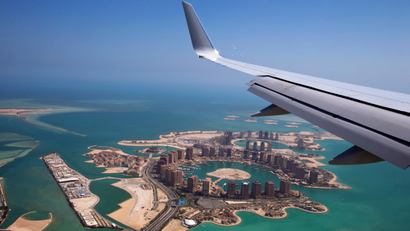 Aerial shot of Doha, Qatar