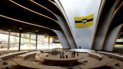 Liberland Hall designed by Zaha Hadid Architects
