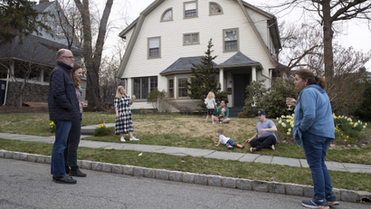 Neighbors congregate for socially-distanced happy hours