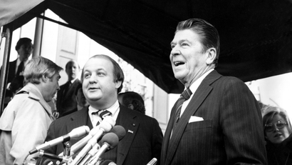 President-elect Ronald Reagan with James Brady