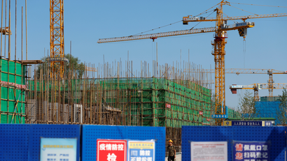 A construction site of a project developed by China Evergrande Group in Beijing