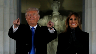 Donald and Melania Trump at Lincoln memorial concert