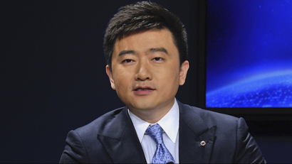 China Central Television (CCTV) host Rui Chenggang speaks during a conference in Dalian, Liaoning province September 12, 2013.