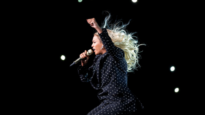 Beyonce performs at a campaign concert for U.S. Democratic presidential nominee Hillary Clinton