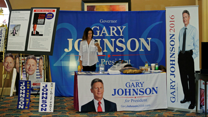 Gary Johnson political booth