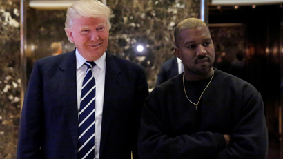 US president Donald Trump and musician Kanye West