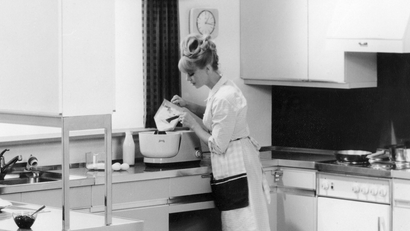 vintage woman in kitchen