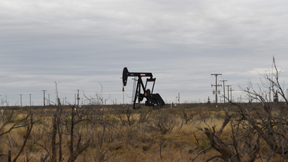 a pump jack in a Texas oil field