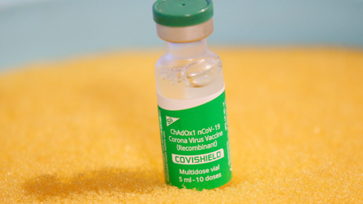 A vial of the Covishield Covid-19 vaccine manufactured by Serum Institute of India.