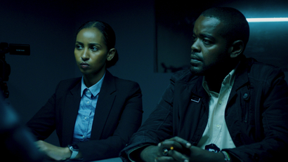 Actors Sarah Hassan and Alfred Munyua in a scene in Crime and Justice.