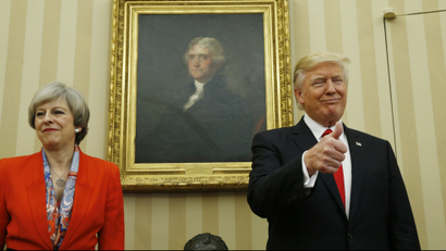 British prime minister Theresa May with US President Donald Trump