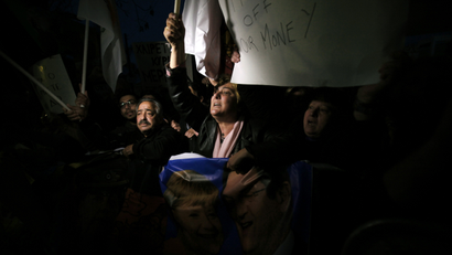 cyprus protester exit euro bank failure