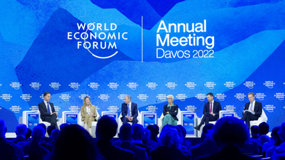 A panel discusses the future of Europe at the World Economic Forum in Davos.