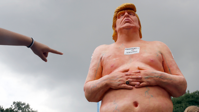 Naked Donald Trump statue in New York