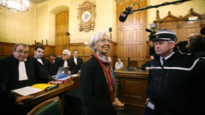 IMF managing director Christine Lagarde appears in court in Paris.