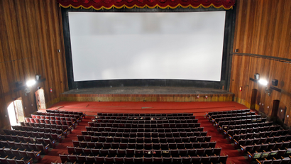 A view of an empty movie theatre after Kerala state government ordered the closure of theatres across the state till March 16, amid coronavirus fears, in Kochi