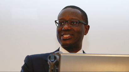 Tidjane Thiam speaks during a Credit Suisse news conference in Zurich, March 10, 2015.