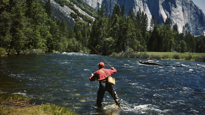 Fisherman in Yosemite National Park