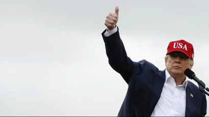 Trump giving thumbs up