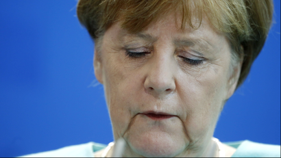 HEADLINE:German Chancellor Merkel gives a statement in Berlin