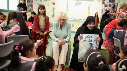 Duchess of Cornwall visits classroom in Qatar