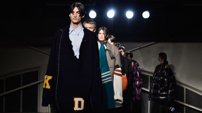 Models walk the runway during the Raf Simons Menswear Fall/Winter 2016-2017 show as part of Paris Fashion Week on January 20, 2016 in Paris, France.