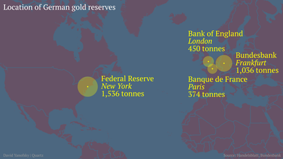Map of German gold reserves