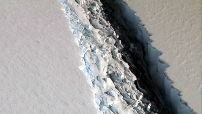 A rift in the Larsen-C ice shelf.