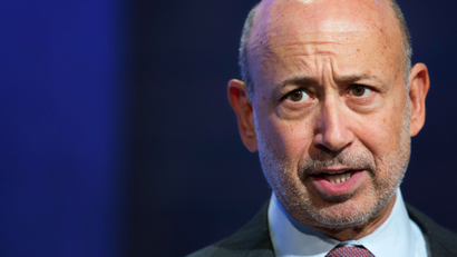 FILE - In this Sept. 24, 2014 file photo, Lloyd Blankfein, Chairman and CEO of Goldman Sachs, speaks during a panel discussion at the Clinton Global Initiative, in New York. The Goldman Sachs Group Inc. releases quarterly results before the market opens Thursday, Oct. 16, 2014.