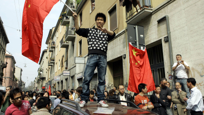 Chinese protests in MIlan