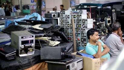 Electronic waste dumping area in India