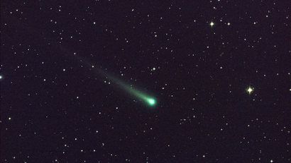 Comet ISON is seen in this five-minute exposure taken at NASA's Marshall Space Flight Center
