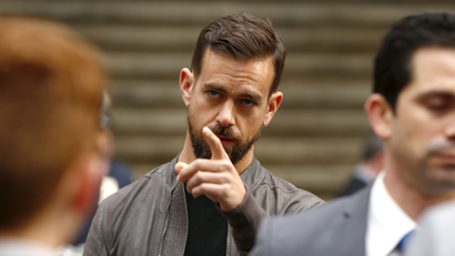 Jack Dorsey, CEO of Square and CEO of Twitter, arrives at the New York Stock Exchange for the IPO of Square Inc., in New York November 19, 2015. Square Inc priced shares at $9 for its initial public offering, about 25 percent less than it had hoped, as it struggled to win over investors skeptical about its business and valuation before trading begins on Thursday. REUTERS/Lucas Jackson