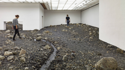 Olafur Eliasson's Riverbed installation at Denmark's Louisiana museum