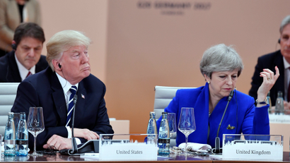 US President Donald Trump and Britain's Prime Minister Theresa May