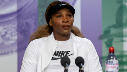 Serena Williams at a Wimbledon press conference