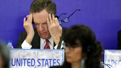 US Trade Representative Robert Lighthizer gestures while attending a joint press conference held on the sideline of the Asia-Pacific Economic Cooperation ( APEC) 's 23rd Ministers responsible for Trade Meeting being held in Hanoi, Vietnam, May 21, 2017.
