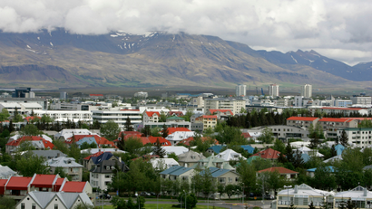 View across Reykjavík in Iceland from Öskjuhlíd Hill.