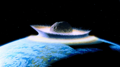 Asteroid hitting Earth
